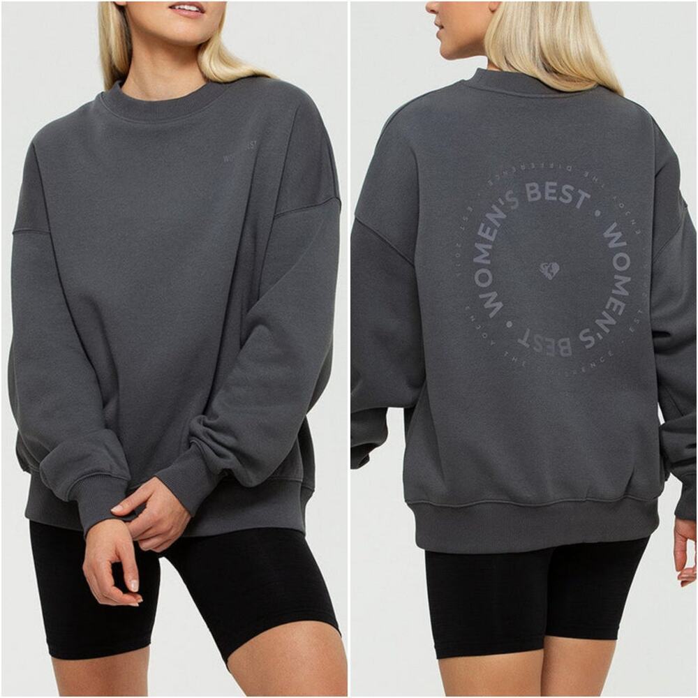 Women's best NEW Comfort Oversized Crew Neck sweatshirt XXL Graphite pullover